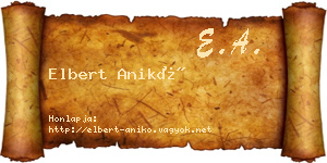 Elbert Anikó névjegykártya